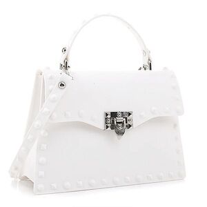 🆕🌿🤍HELLO 3 AM: WHITE Smooth Jelly Stud Buckle Crossbody Bag